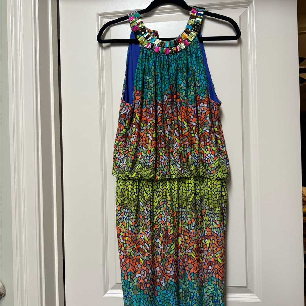 London Times Multicolor Beaded Dress